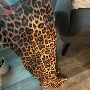 High-high cheetah boots